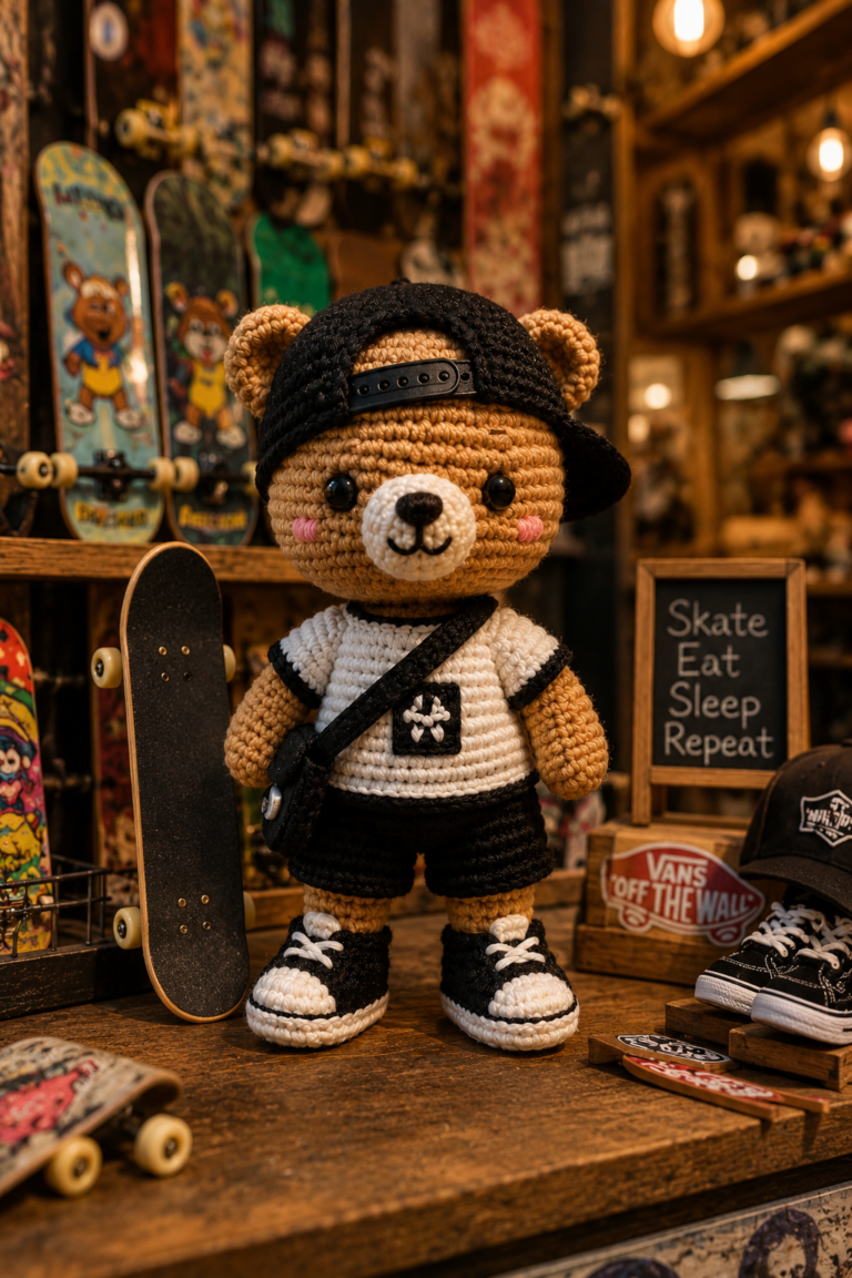 Easy Skater Bear Amigurumi Crochet Project: A Fun Handmade Toy for Every Crochet Lover