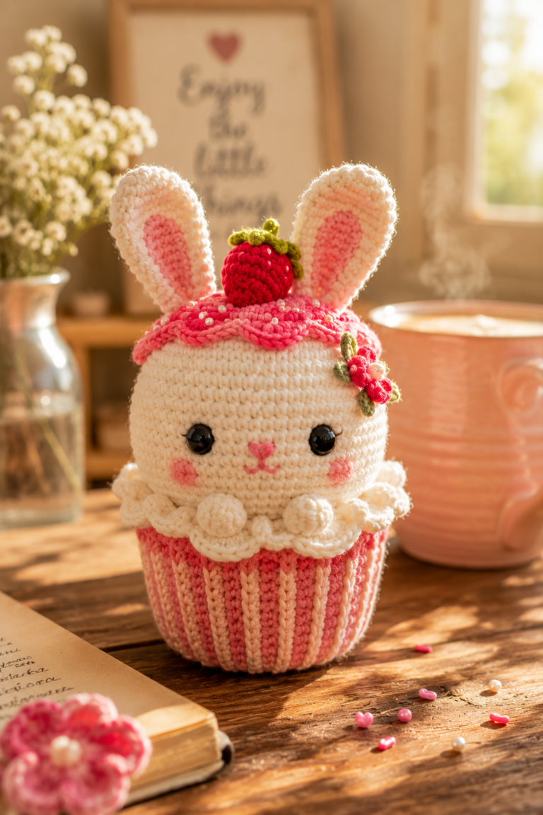 Cute Rabbit Cupcake Amigurumi Pattern
